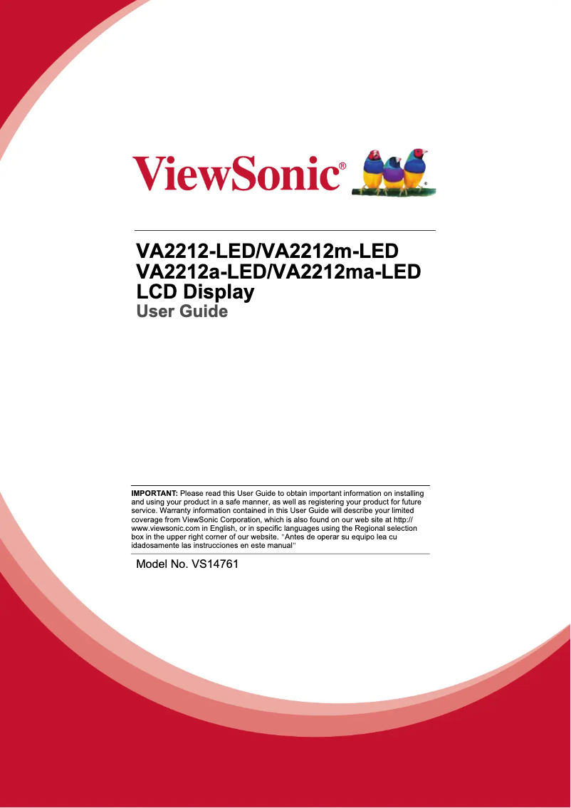 Image de la première page du manuel de l'appareil VA2212A-LED
