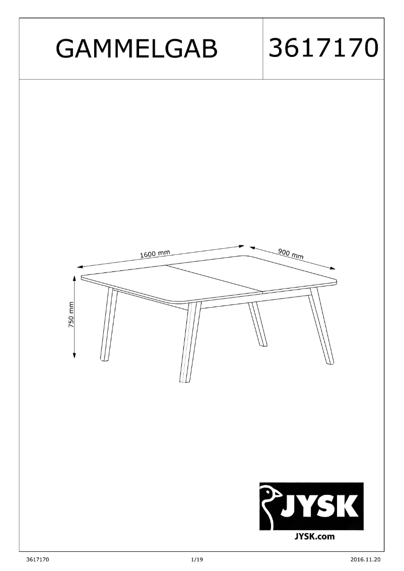 Image de la première page du manuel de l'appareil Gammelgab (90x200x75)