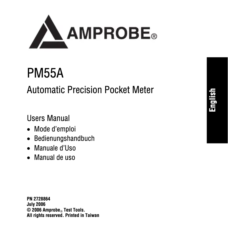 First page image of the manual for PM55A