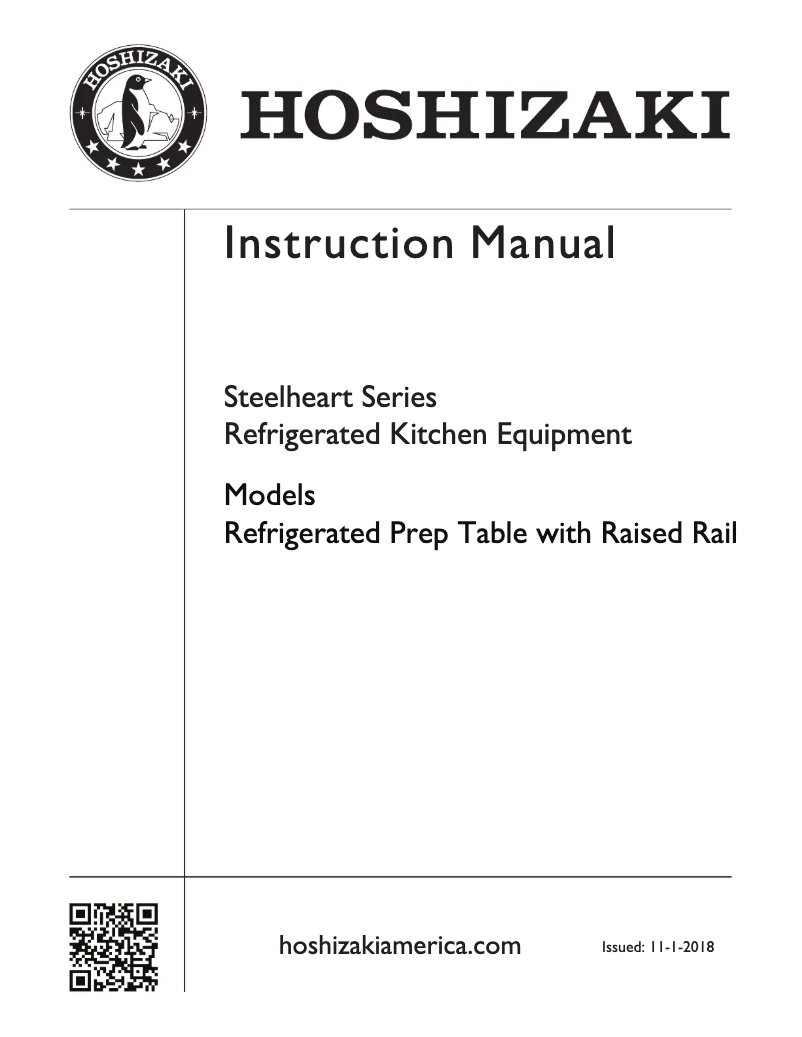 Page 1 of the manual User Manual Hoshizaki PR93A-D4