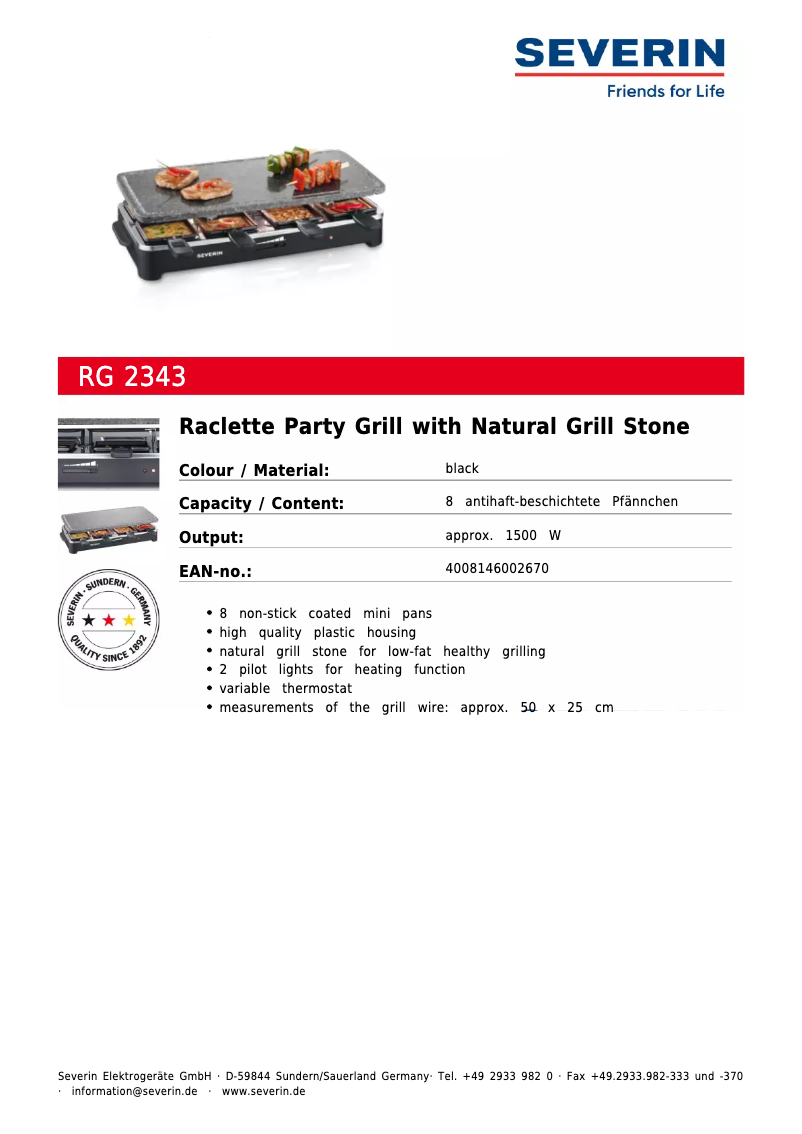 First page image of the manual for RG 2343