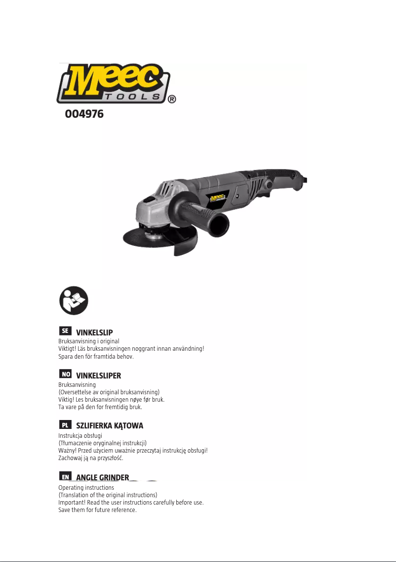 Page 1 of the manual User Manual Meec Tools 004976
