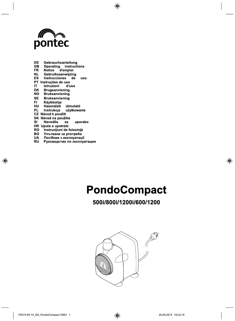 Page 1 of the manual User Manual Pontec PondoCompact 1200