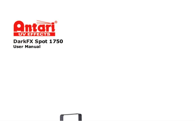 Page 1 of the manual User Manual Antari DarkFX Spot 1750