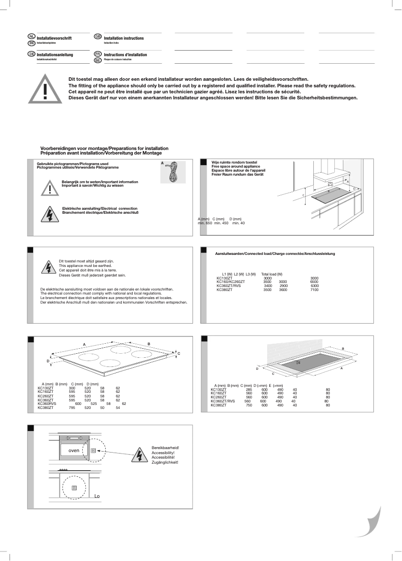 Page 1 of the manual Installation Guide Etna KC360ZT