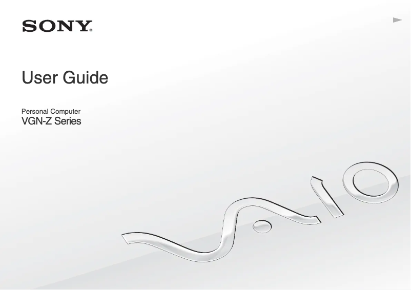 Page 1 of the manual User Manual Sony Vaio VGN-Z750D