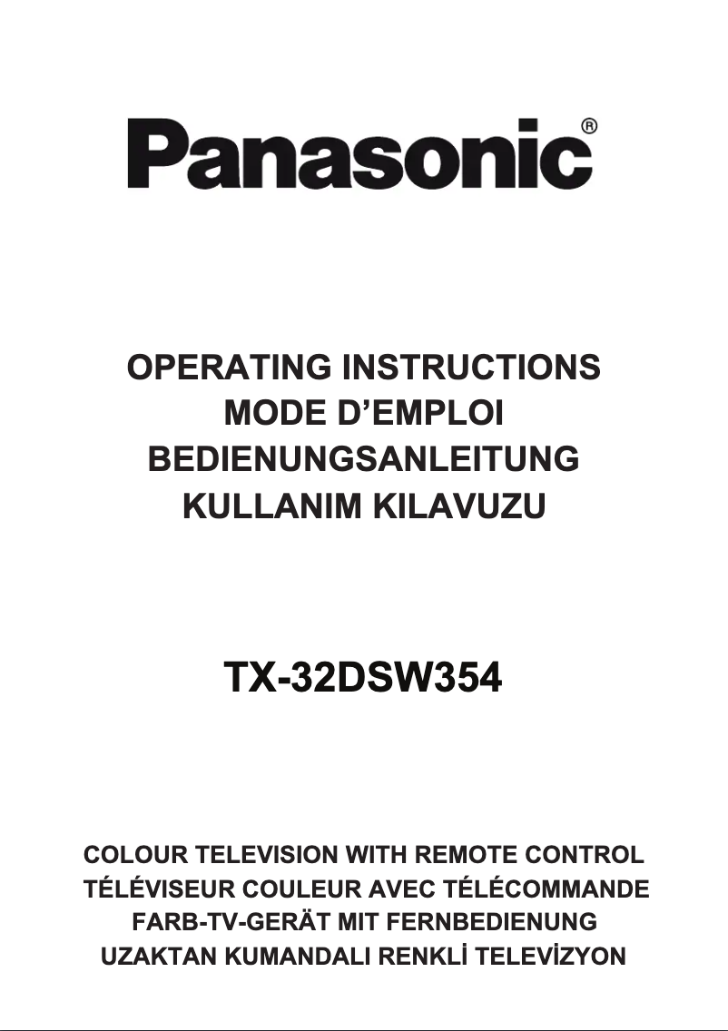 First page image of the manual for TX-32DSW354