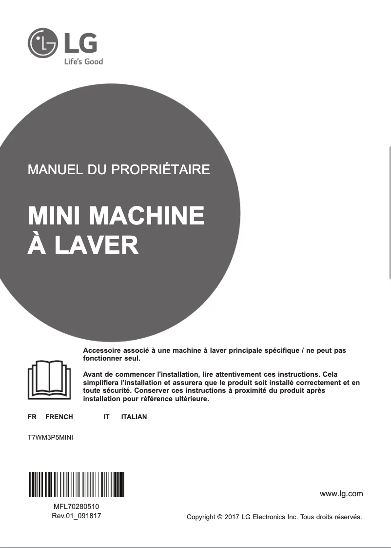 First page image of the manual for T7WM3P5MINI