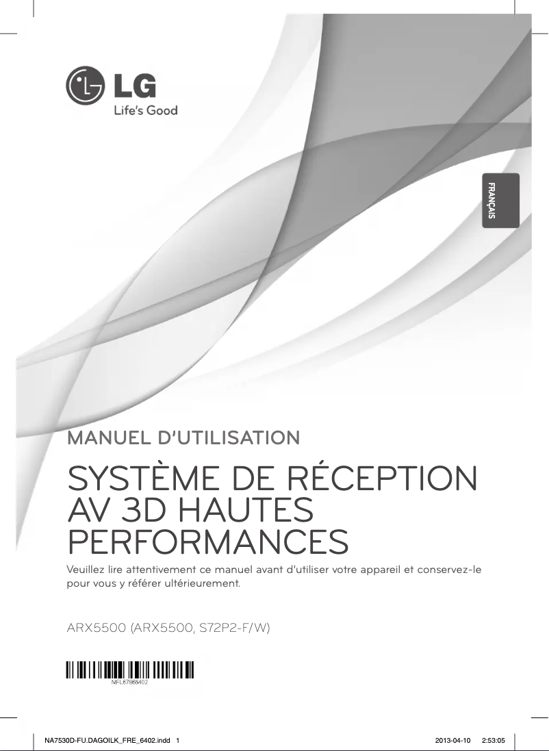 First page image of the manual for ARX5500