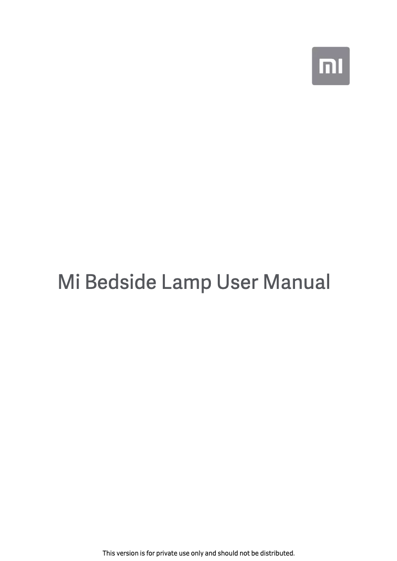 First page image of the manual for Mi Bedside Lamp