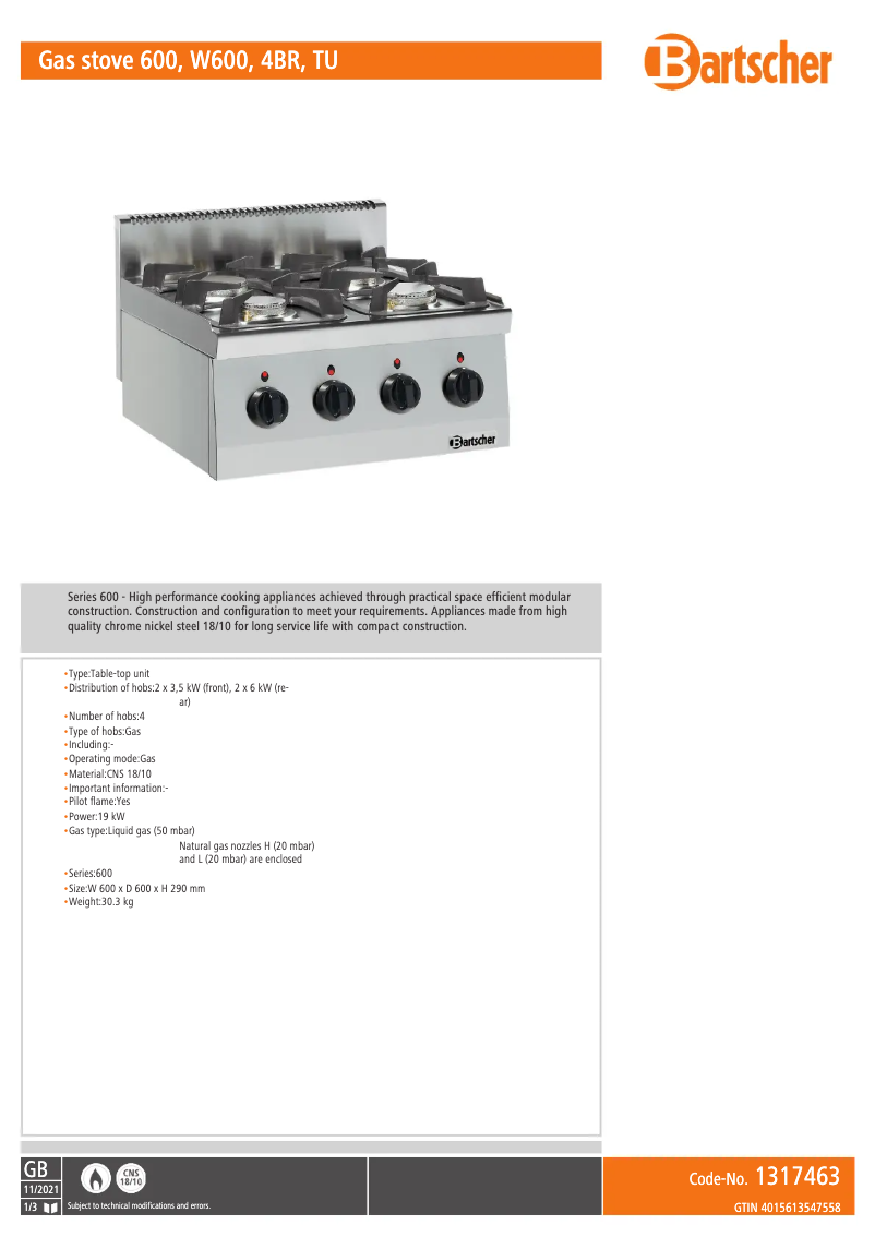 First page image of the manual for 1317463