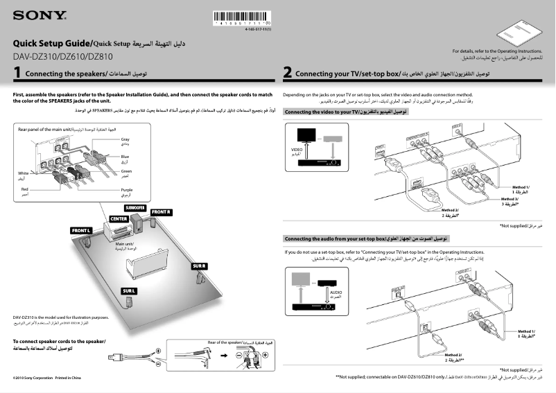 Page 1 of the manual Installation Guide Sony DAV-DZ310