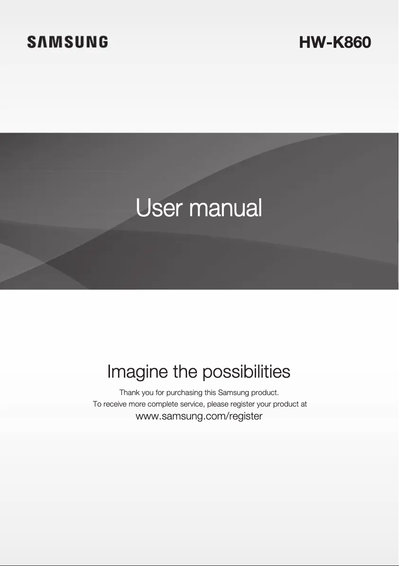 Page 1 of the manual User Manual Samsung HW-K860