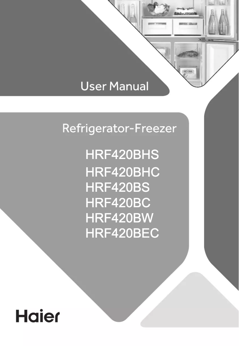 Page 1 of the manual User Manual Haier HRF420BW