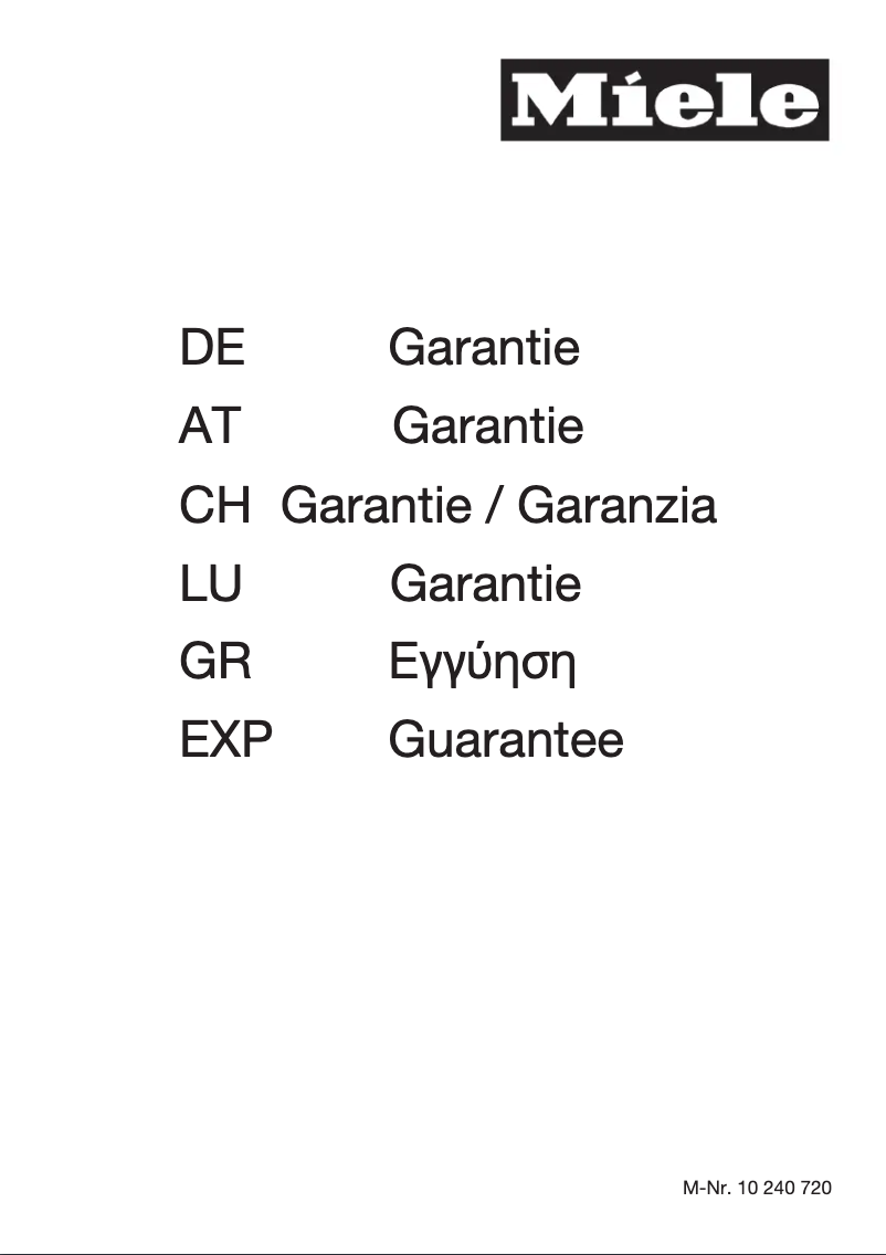 Page 1 of the manual User Manual Miele G 6730 SCU