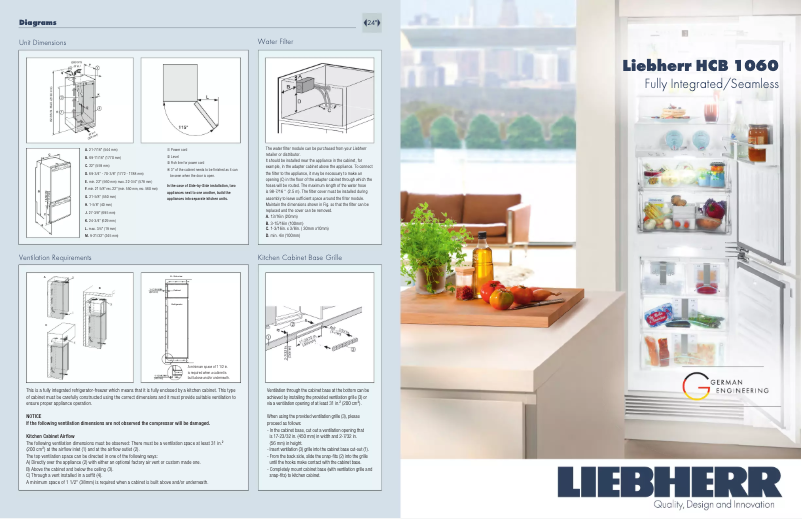 Page 1 of the manual Technical Sheet Liebherr HCB 1060
