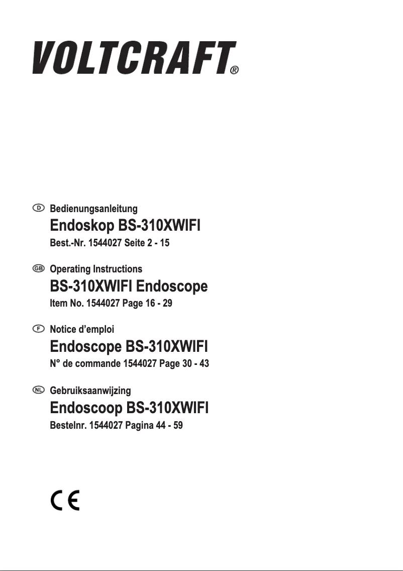 Page 1 of the manual User Manual Voltcraft BS-310XWIFI