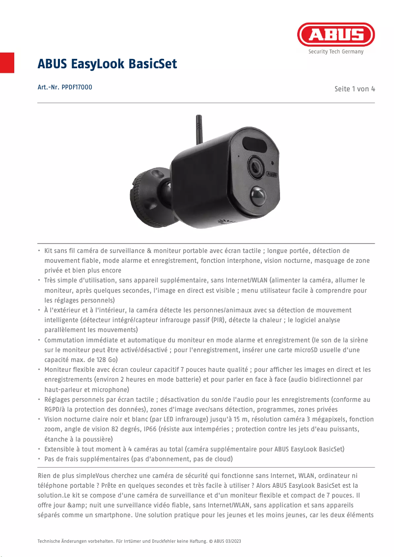 Image de la première page du manuel de l'appareil PPDF17000