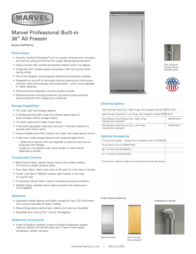 Page 1 of the manual User Manual Marvel Professional MP36FA2L