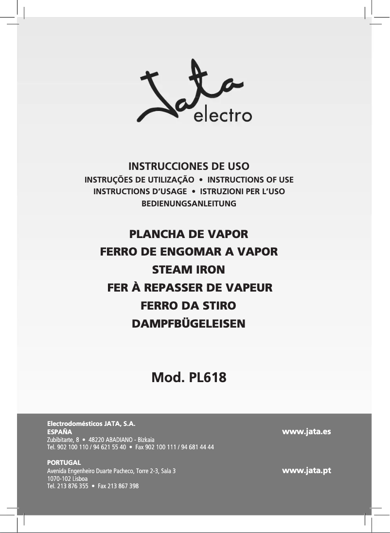 Page 1 of the manual User Manual Jata PL618