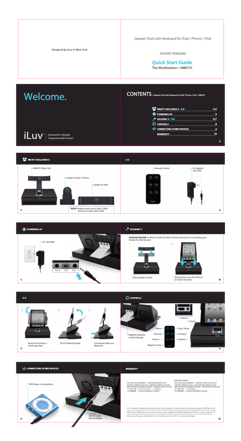 Page 1 of the manual User Manual iLuv iMM737