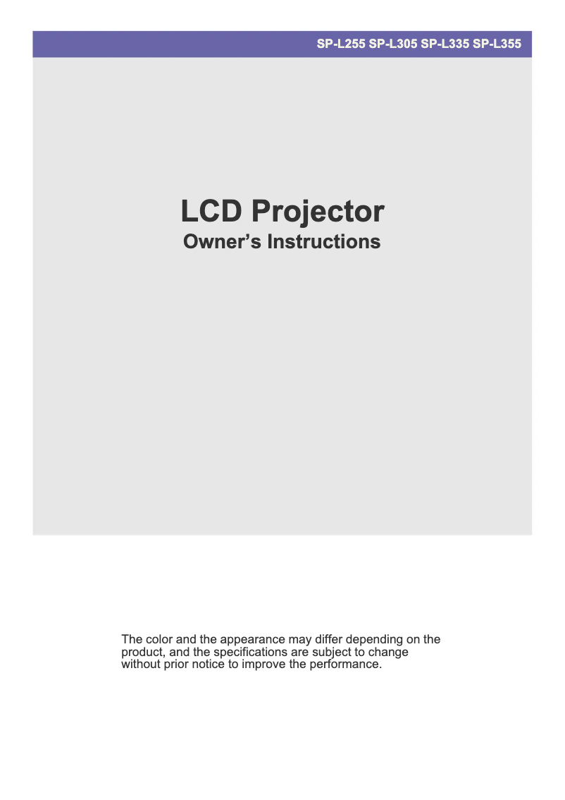 First page image of the manual for L305