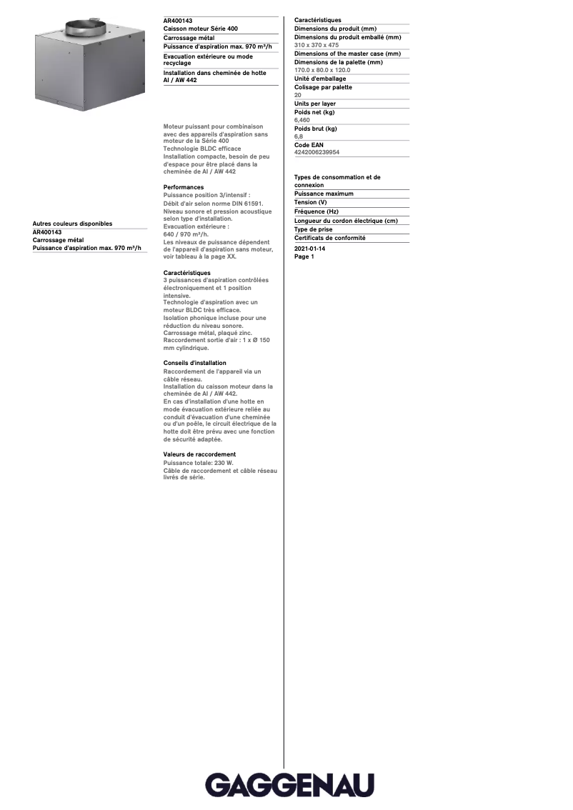 First page image of the manual for AR400143