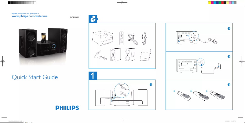 Page 1 of the manual Quick Start Guide Philips DCM3020