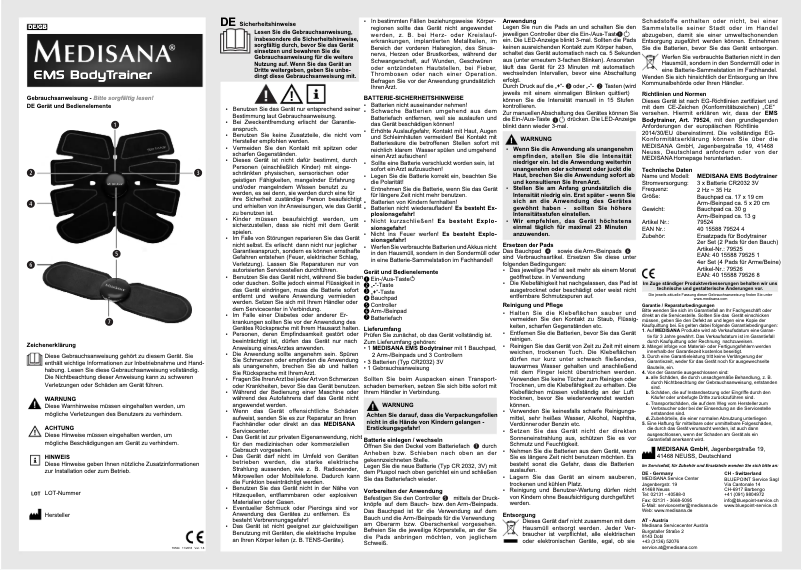 First page image of the manual for EMS Body Trainer 79524