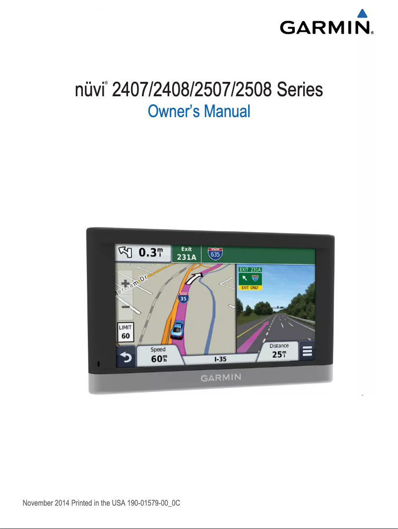 Page 1 of the manual User Manual Garmin nüvi 2577