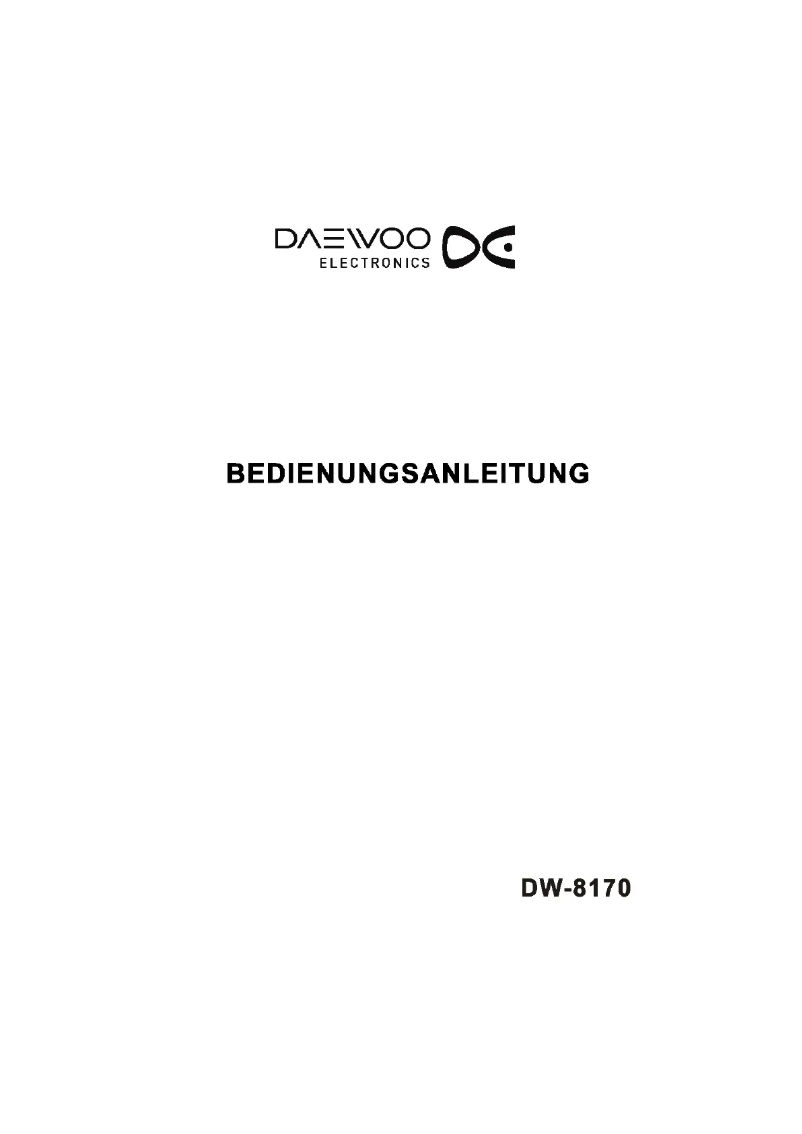 First page image of the manual for DW-8170