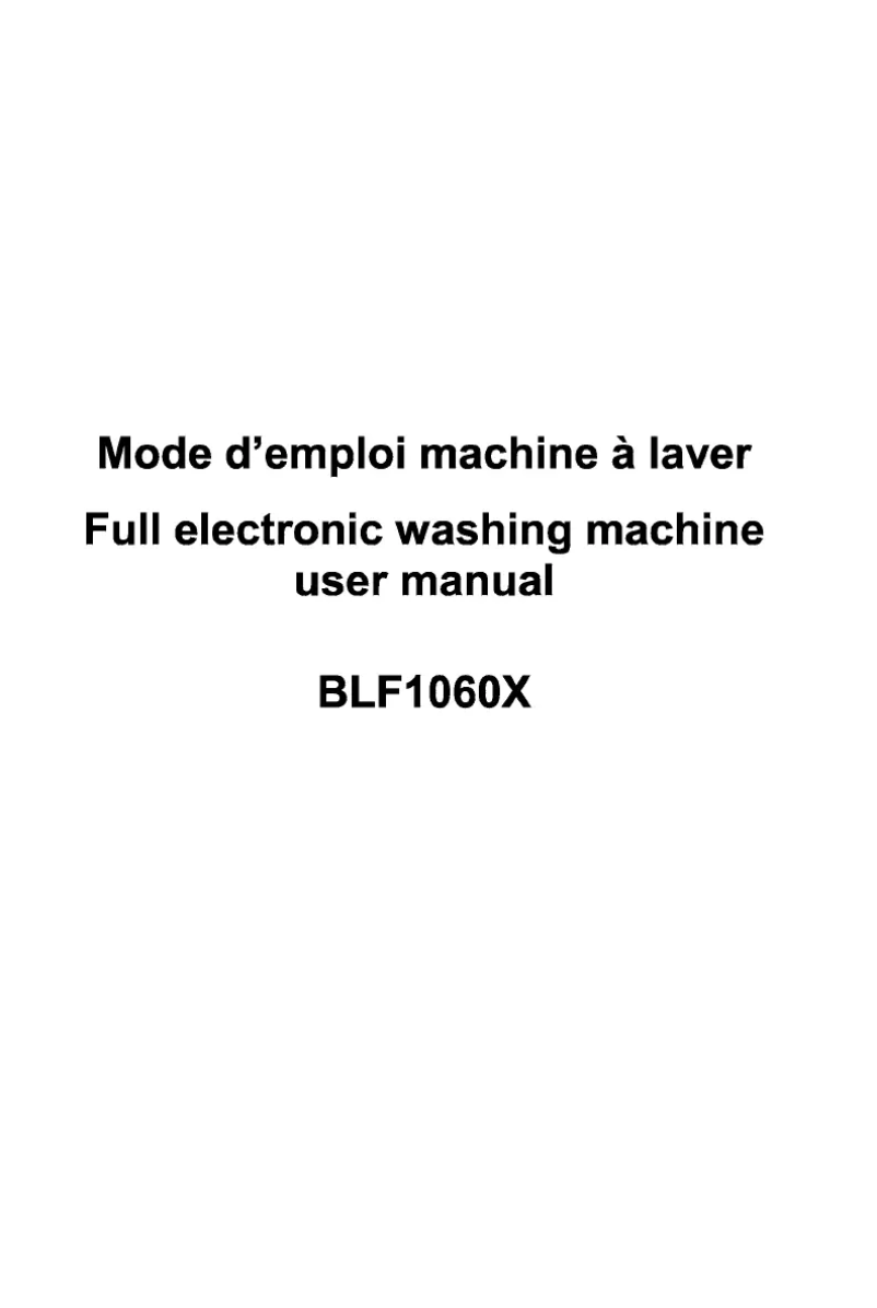 First page image of the manual for BLF 1060 X