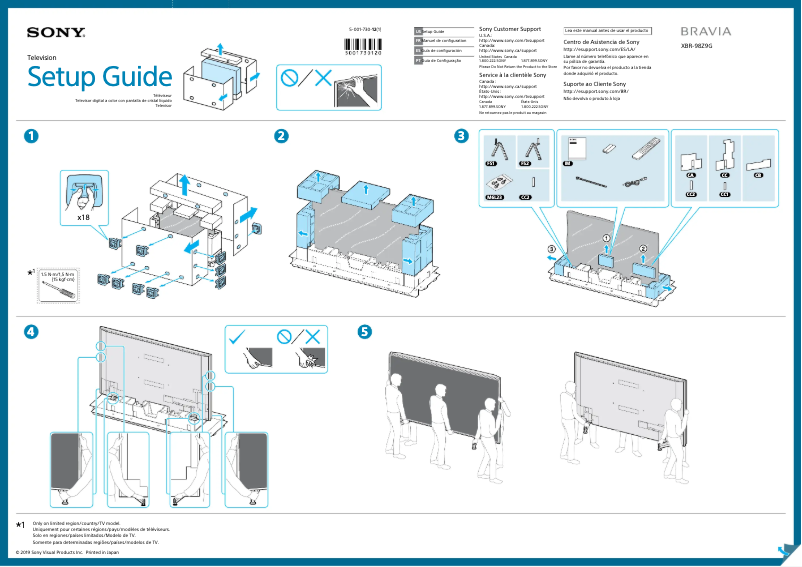 First page image of the manual for Bravia XBR-98Z9G