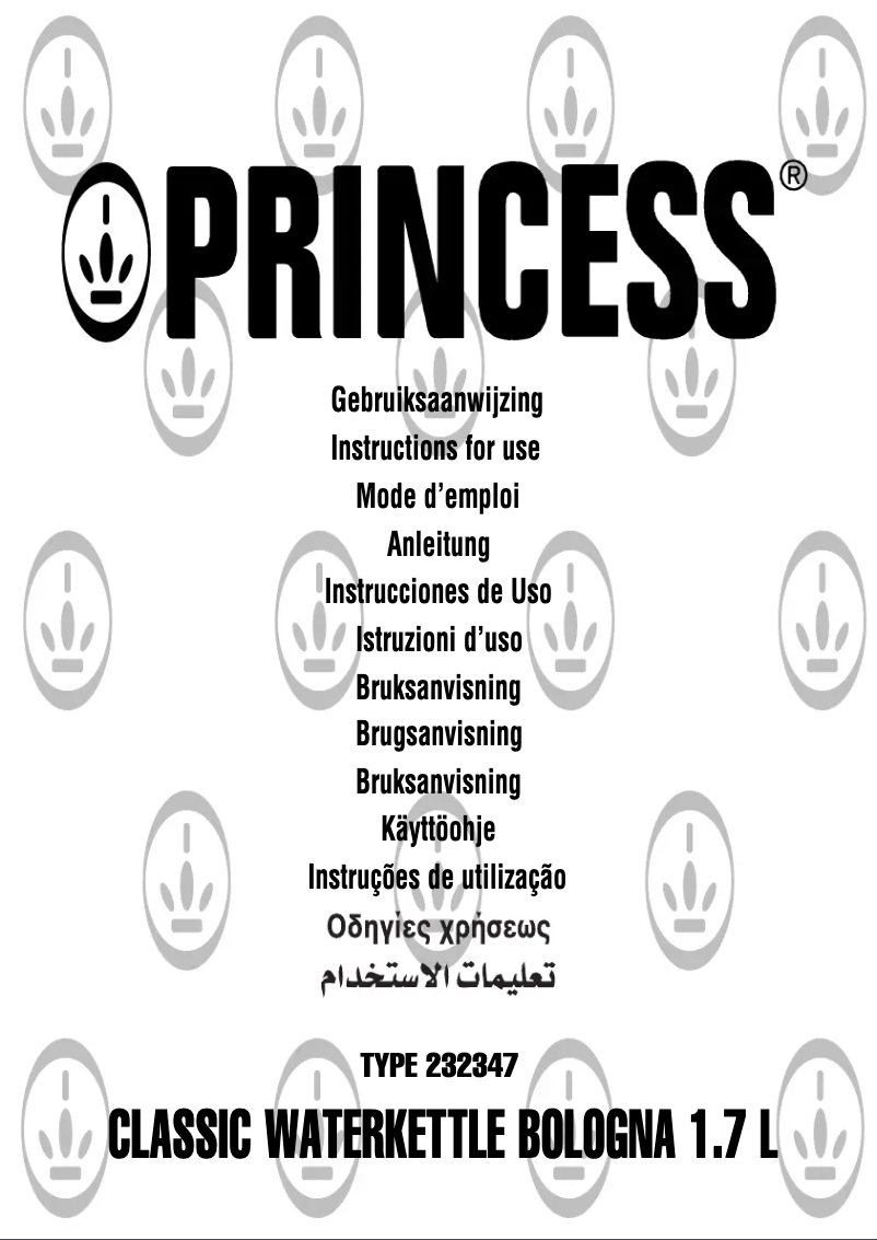 Image de la première page du manuel de l'appareil 232347 Classic Bologna 1.7L