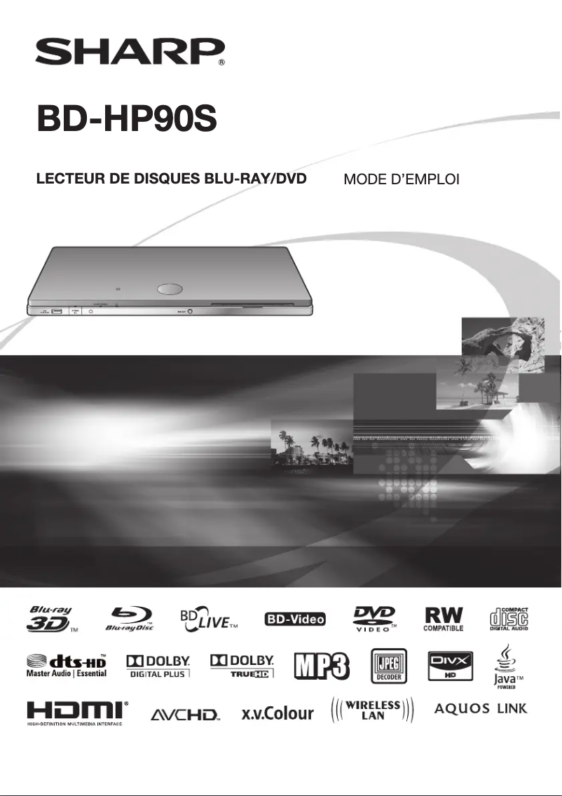 First page image of the manual for BD-HP90S