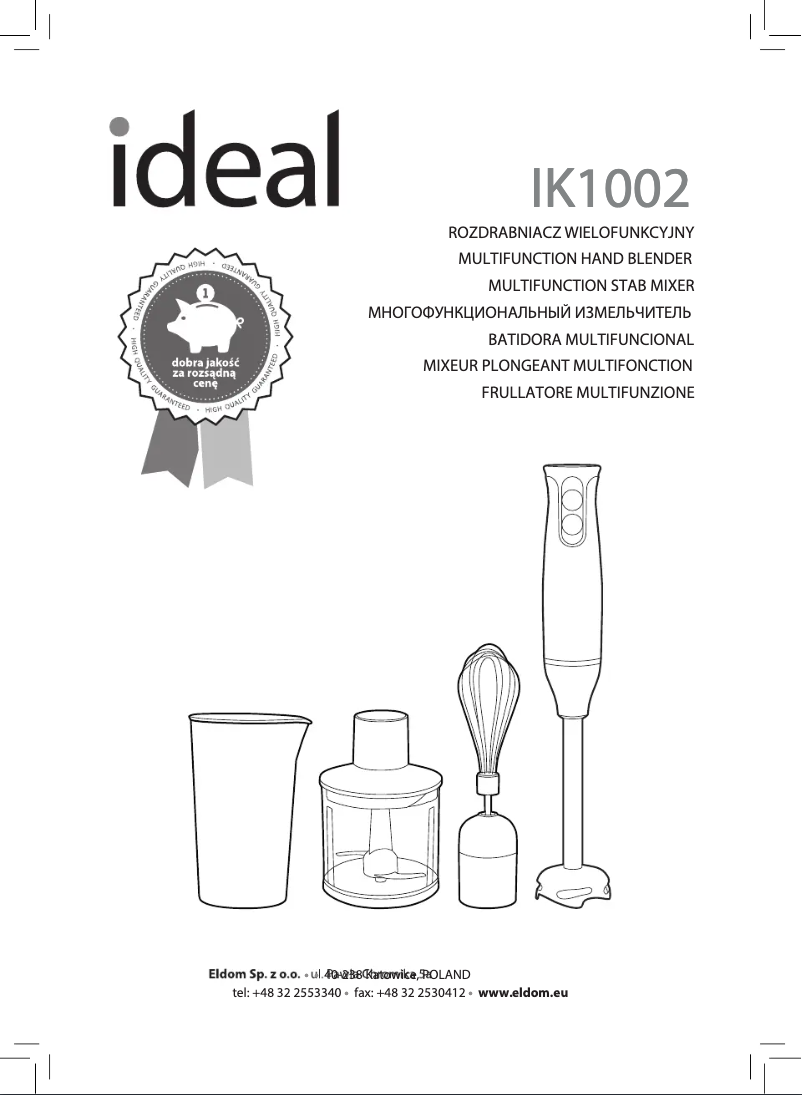 Page 1 of the manual User Manual Eldom IDEAL IK1002