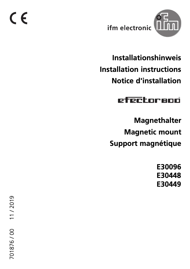 Page 1 of the manual User Manual IFM E30449