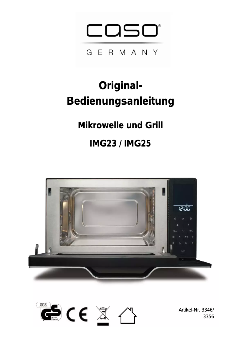 Page 1 of the manual User Manual Caso IMG25