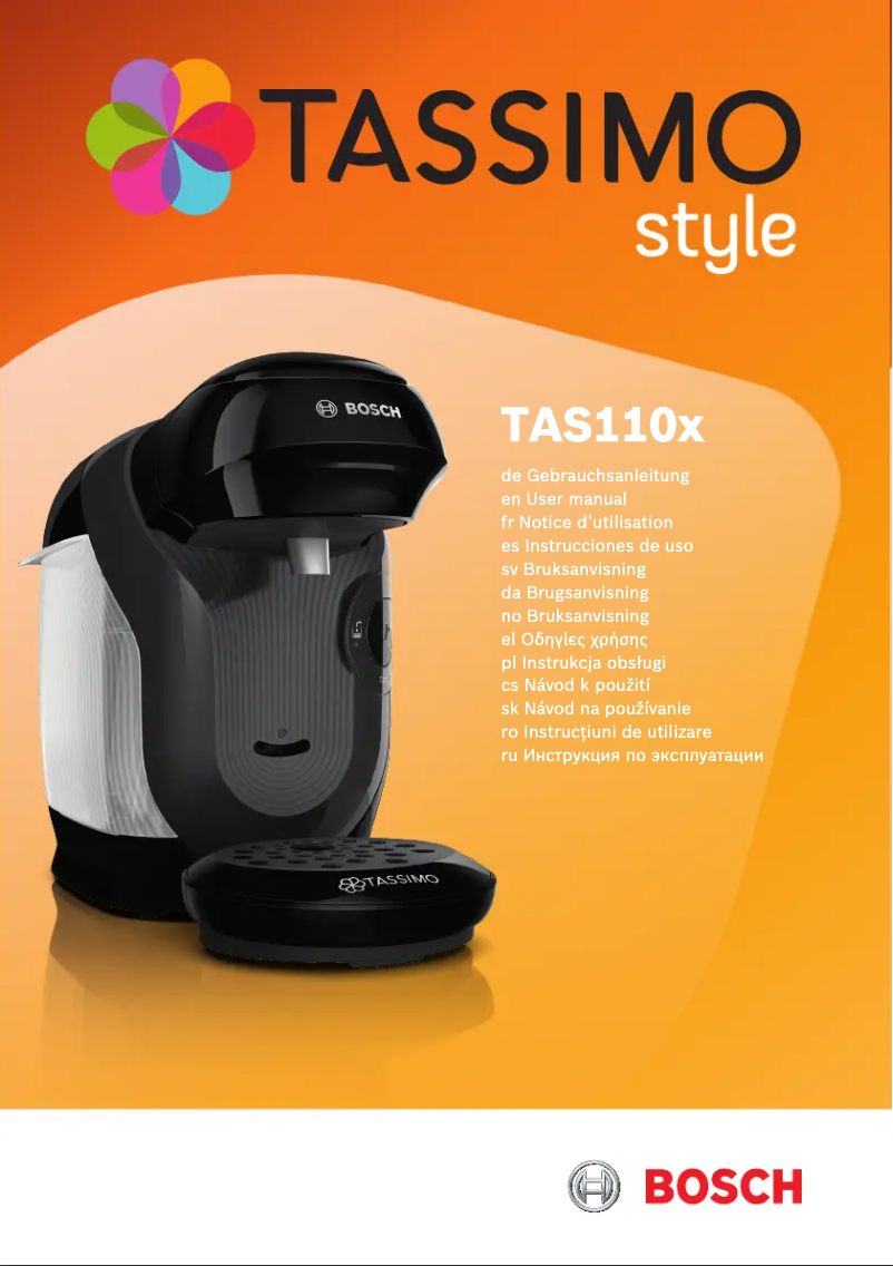 First page image of the manual for Tassimo Style TAS1102