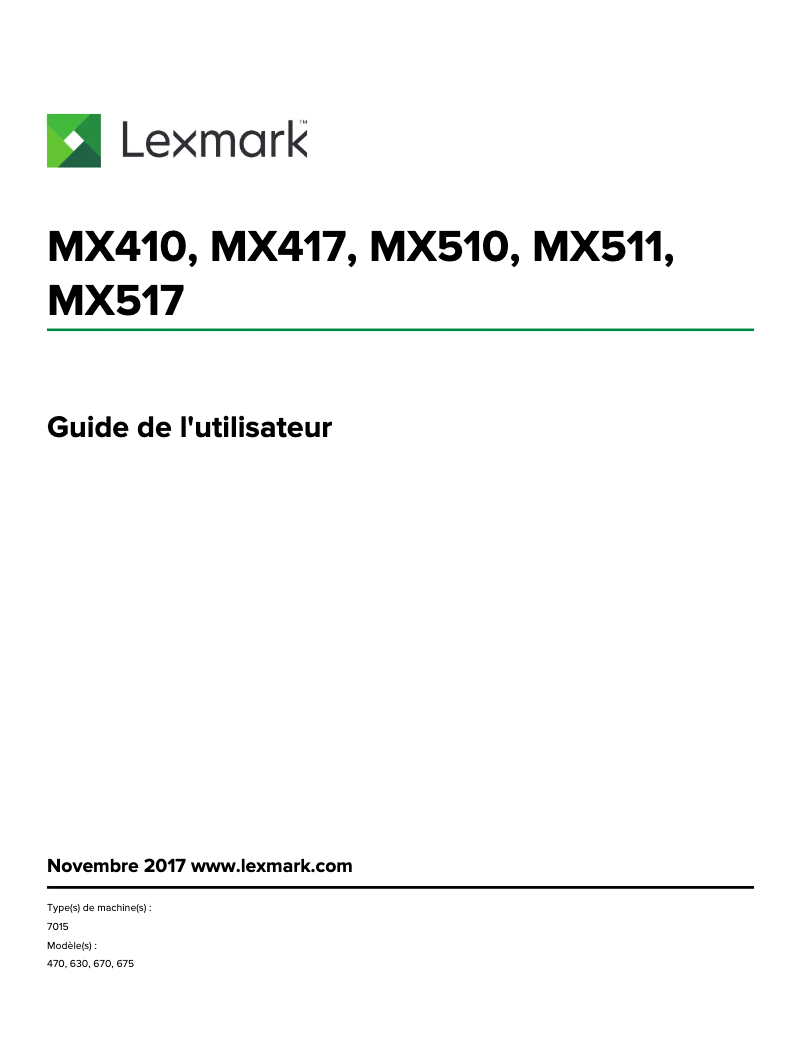 First page image of the manual for MX410