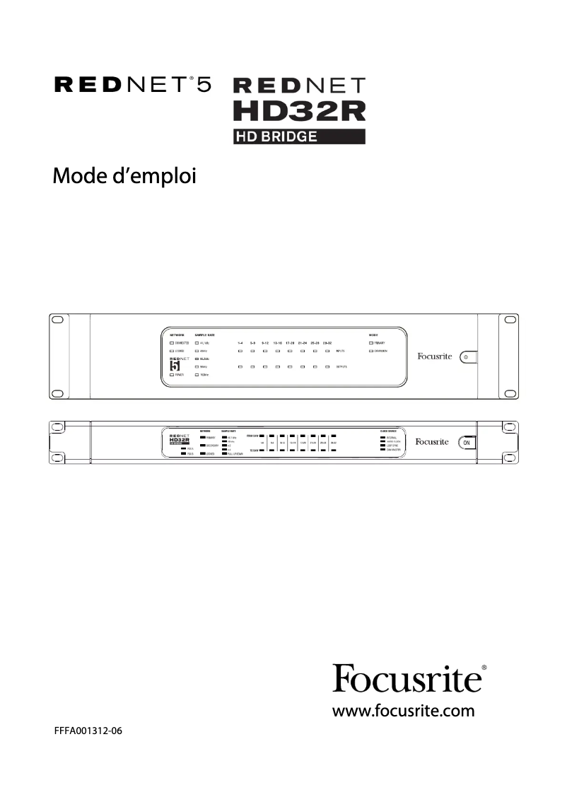 First page image of the manual for RedNet HD32R