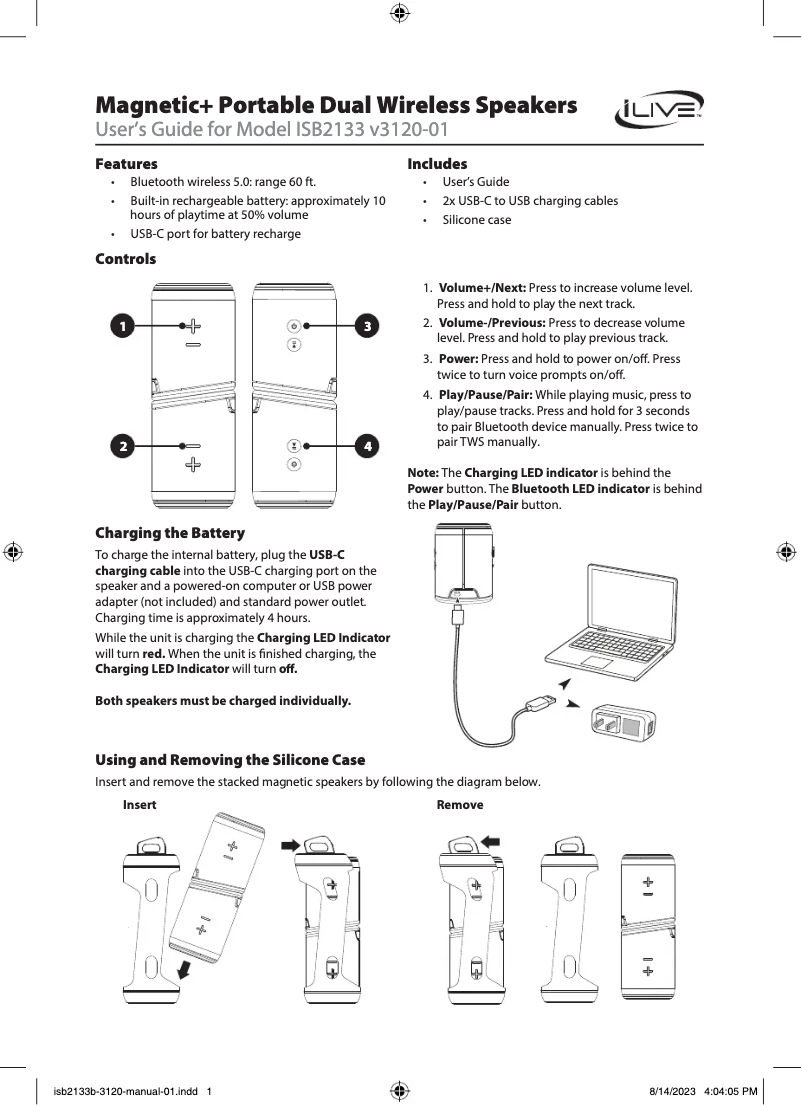 Page 1 of the manual User Manual iLive ISB2133