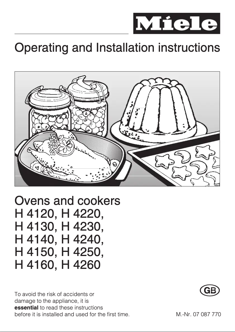 Page 1 of the manual User Manual Miele H 4140