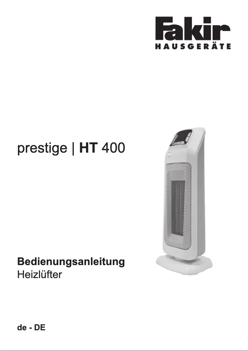 Image de la première page du manuel de l'appareil Prestige HT 400