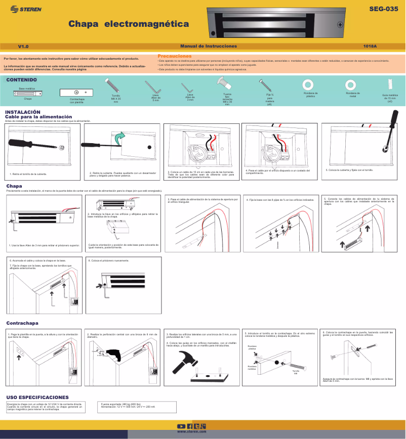 First page image of the manual for SEG-035
