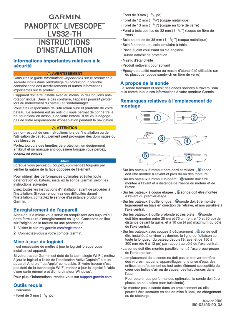 Page 1 of the manual Installation Guide Garmin Panoptix LiveScope System