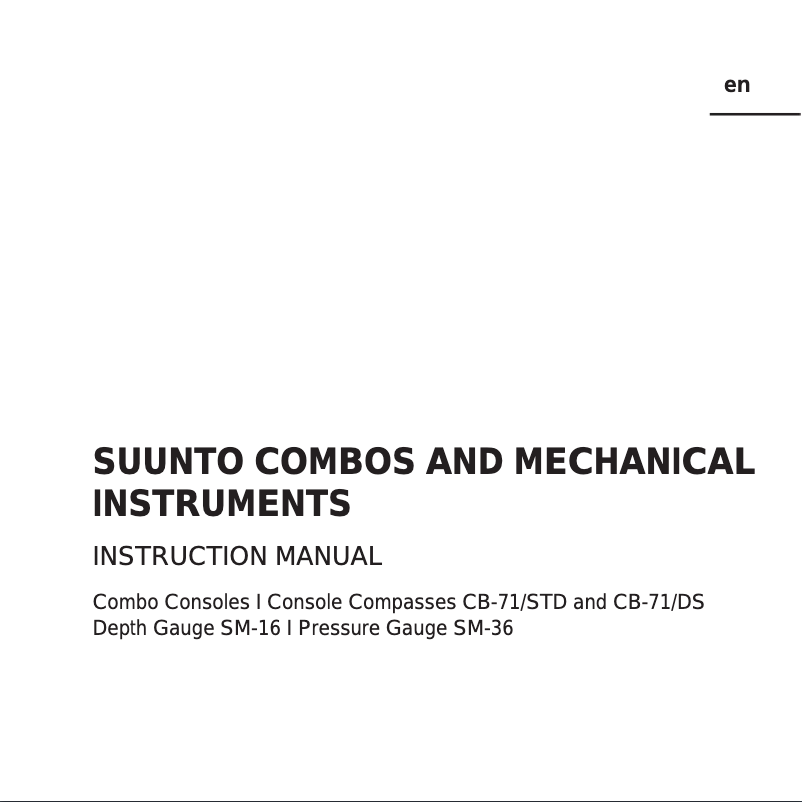 Page 1 of the manual User Manual Suunto Combo