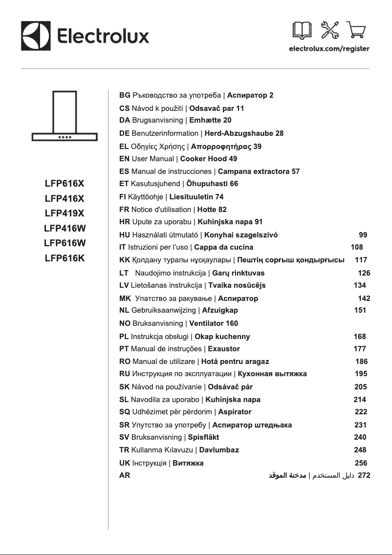 First page image of the manual for LFP616K