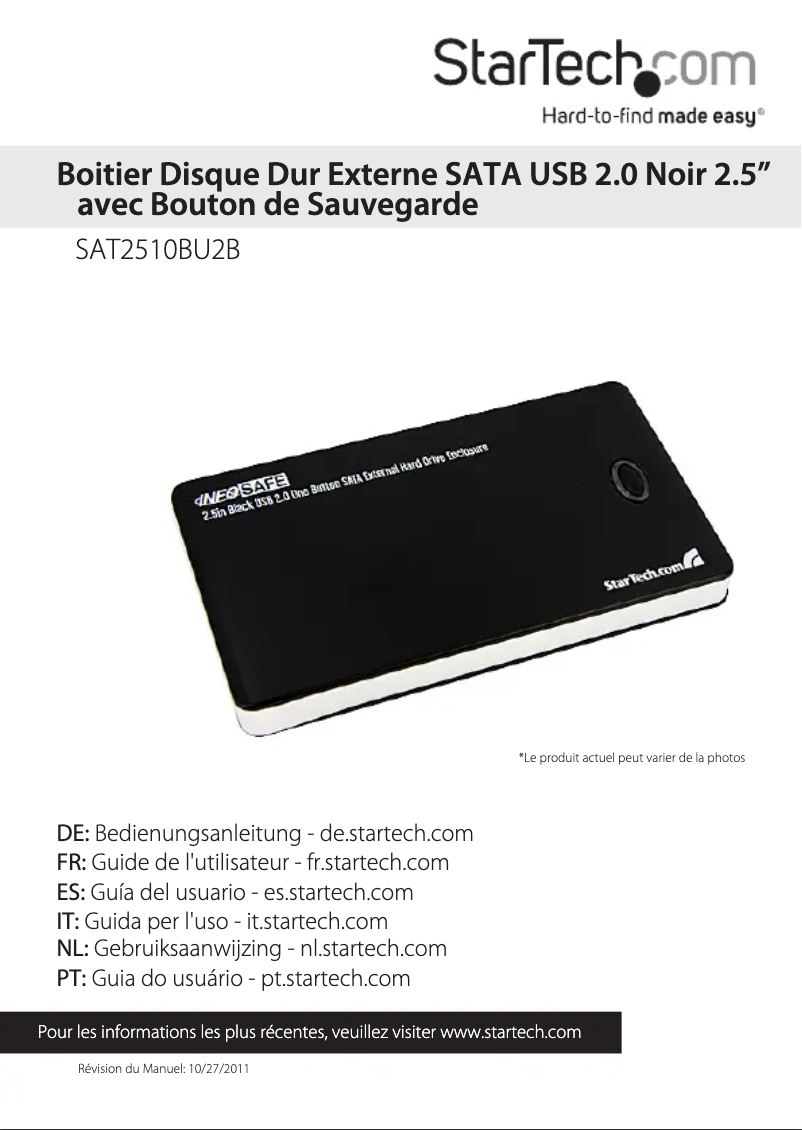 Page 1 of the manual User Manual StarTech.com SAT2510BU2B