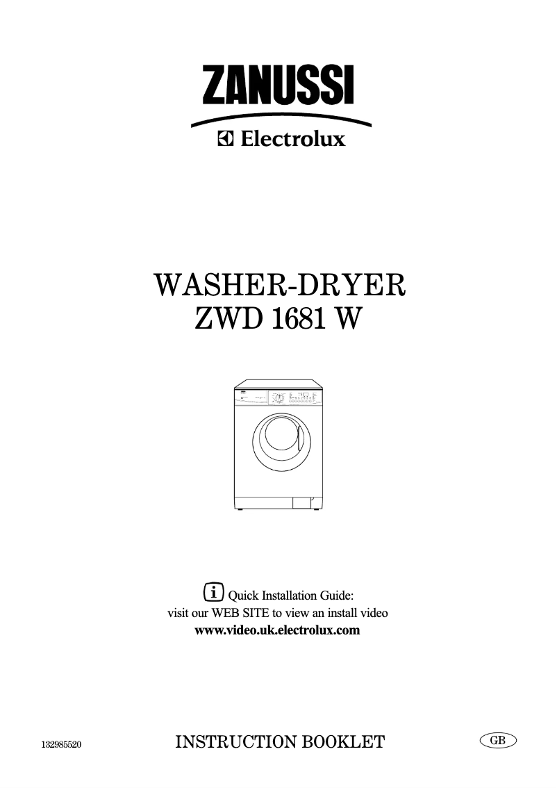First page image of the manual for ZWD1681W